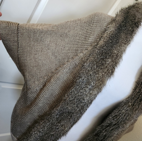 NEW NWT Women's Alberto Makali Open Cardigan Jacket Faux Fur Size Large - Picture 2 of 8